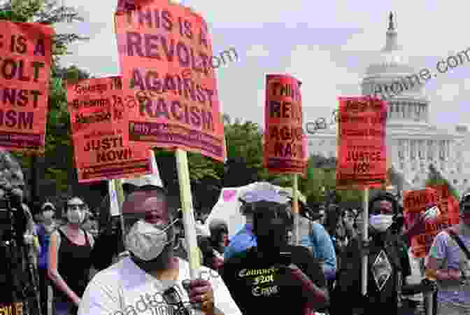 A Group Of African American Protesters Holding Signs Reading Double Edged Slavery: How African Americans Have Been Colonized