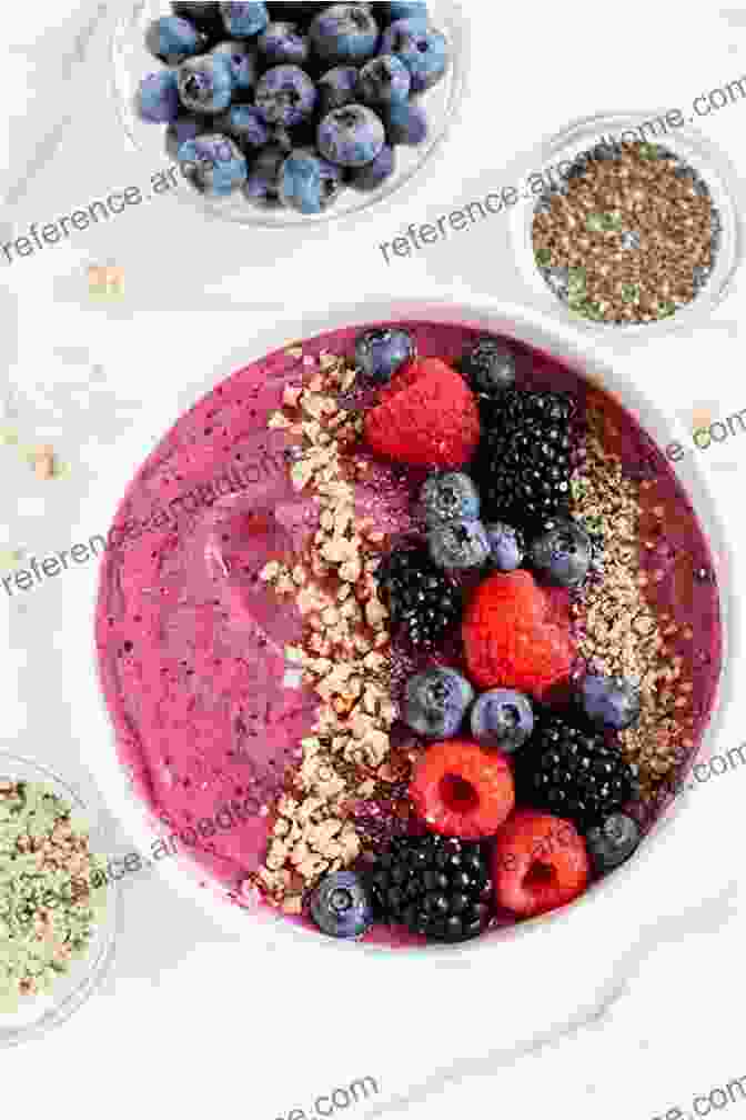 A Vibrant And Colorful Smoothie Bowl Topped With Fresh Berries, Nuts, And Chia Seeds Plant Based Smoothie Recipes : 2 Pack Avocado Spicy Anti Inflammatory Smoothies (Healthy Smoothies 2 Packs)