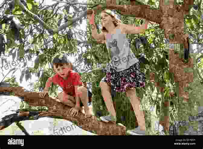 A Young Boy And Girl Climbing A Tree A Good Day For Climbing Trees