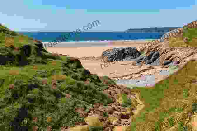 Aerial View Of A Stunning Gower Beach, With Crystal Clear Waters And Golden Sands. Swim Gower: A Swim Guide To The Coastal Waters Of Gower