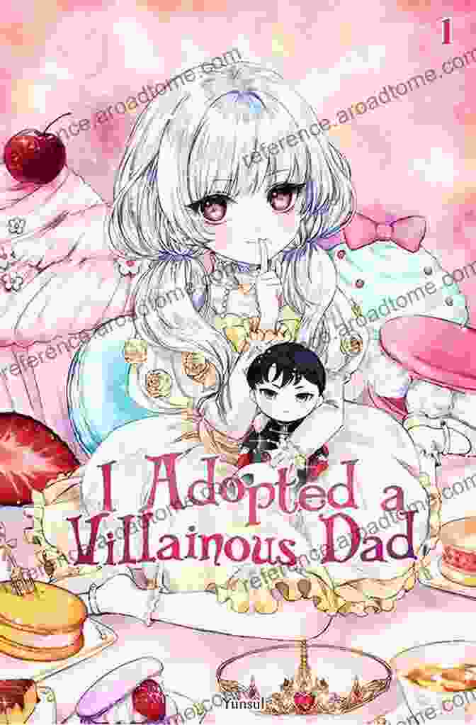 Cover Of The Novel 'Adopted Villainous Dad Vol Novel', Depicting A Young Girl With Long Brown Hair And Big Blue Eyes, Holding Hands With A Tall, Handsome Man With Short Black Hair And Piercing Green Eyes. The Man Is Wearing A Black Robe And Has A Stern Expression On His Face. I Adopted A Villainous Dad Vol 3 (novel)