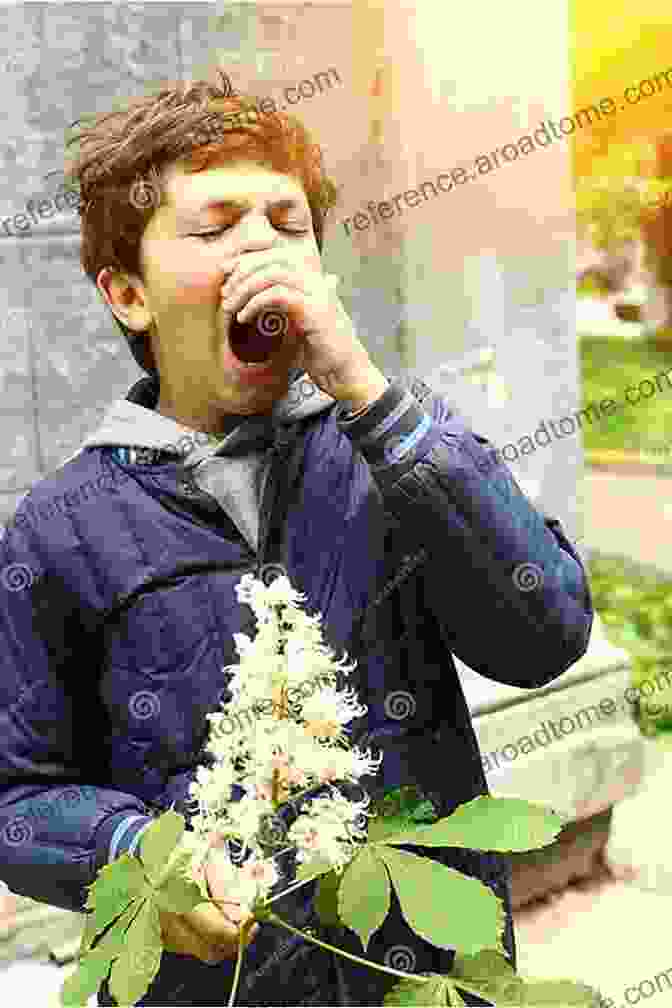 Eddie, A Young Boy With Allergies, Is Surrounded By Colorful Flowers And Sneezing Eddie Has Allergies David De Angelis