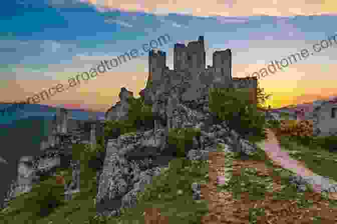 Panoramic View Of Abruzzo, Italy, Showcasing Rolling Hills, Medieval Castles, And The Gran Sasso Mountain Range. Counting Castles In Abruzzo: A Journey Through The Land Of Enchantment